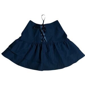 Romwe Black Skirt W/ Lace Front & Back Small S NWT